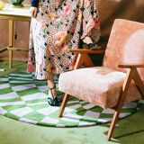 Round carpet purple tiles Diam 150cm