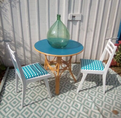 Rattan table 60s
