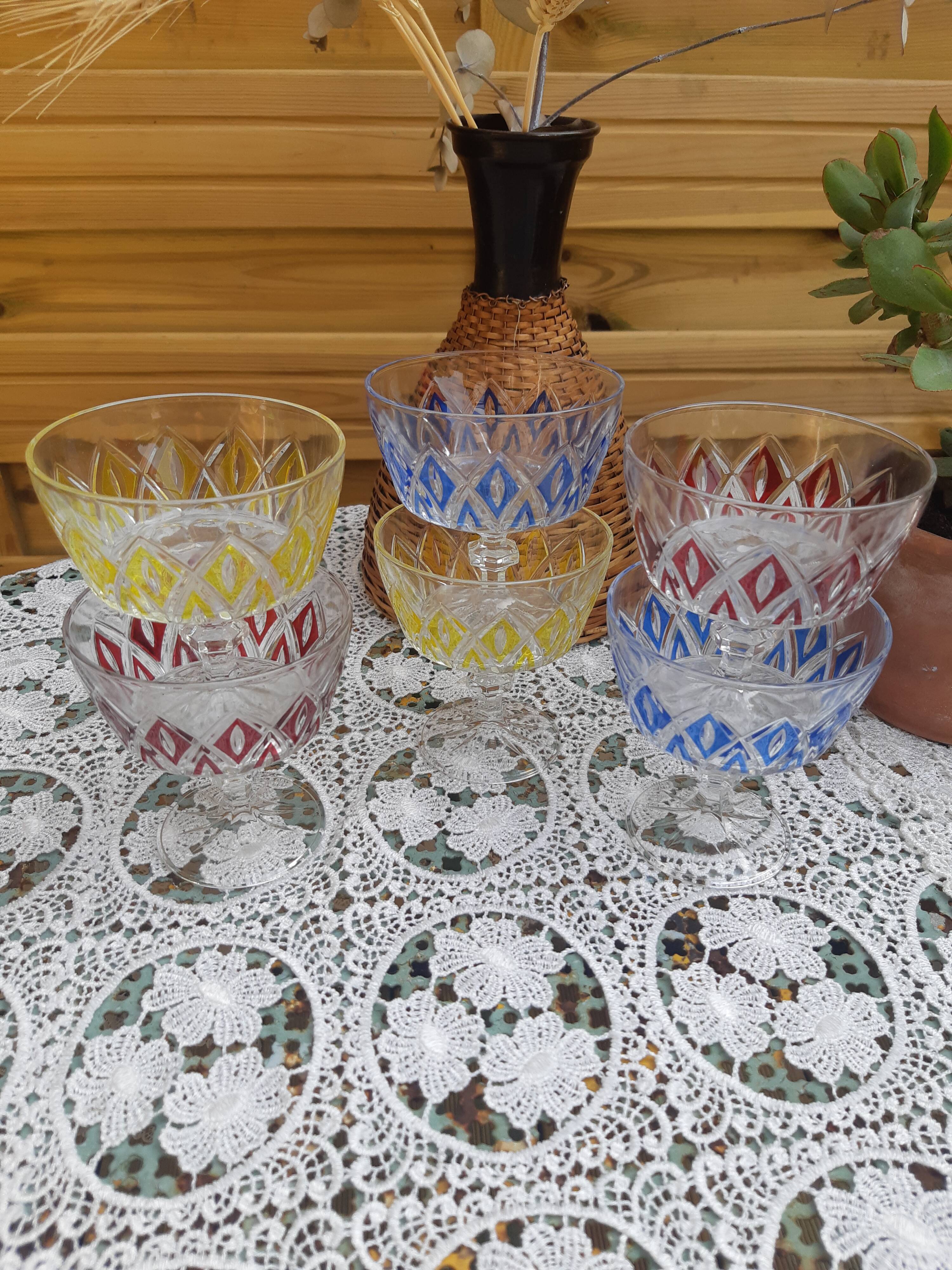 Vintage Harlequin crystal cut glass