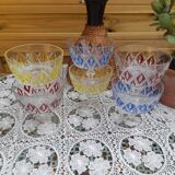 Verre coupe cristal Arlequin vintage