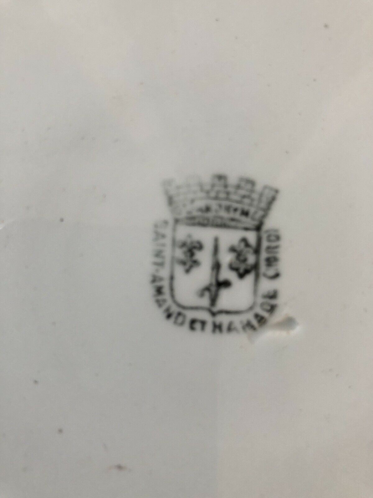 Hollow plate porcelain Saint Amand and North Hamage