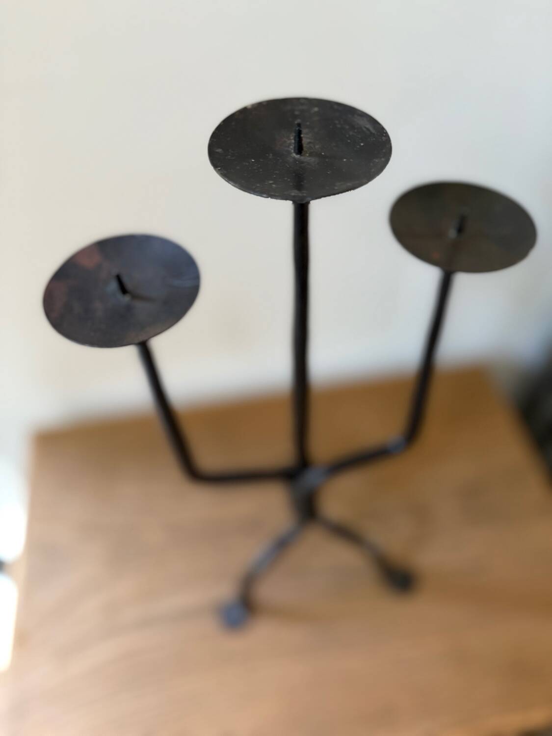 Antique wrought iron candlestick