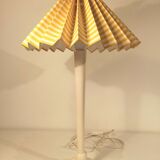 Vintage striped yellow white table lamp 1960s