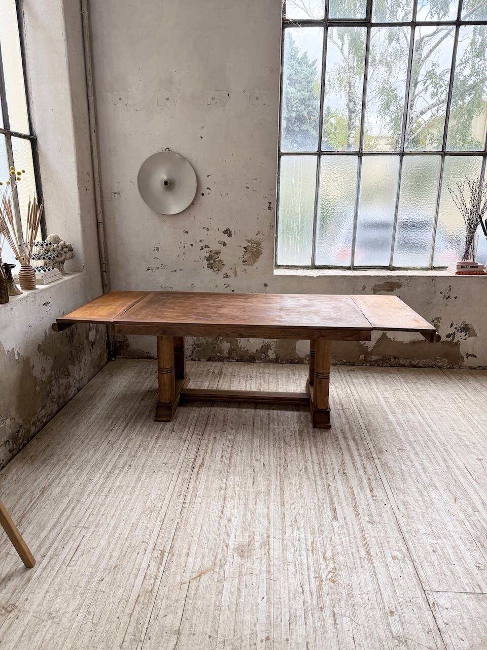 Table de repas chêne 1940 Dudouyt 240cm