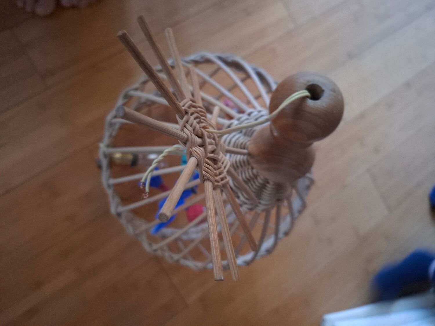 Vintage rattan pendant light from the 1950s and 60s