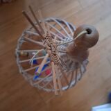 Vintage rattan pendant light from the 1950s and 60s