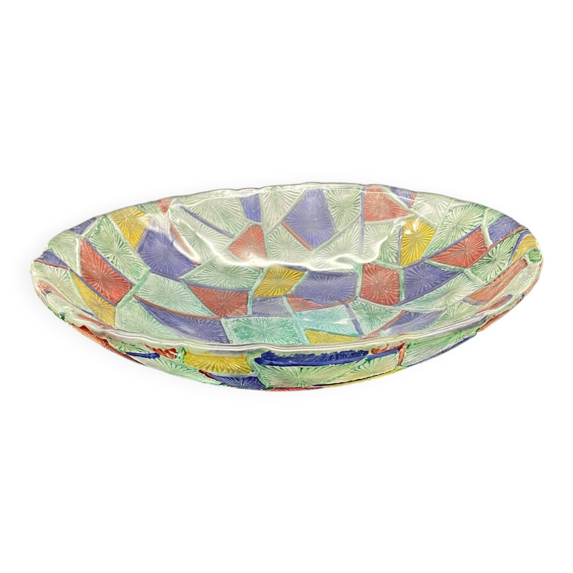 Large multicoloured vintage bowl Marc Aurel – Nachtmann, Memphis style