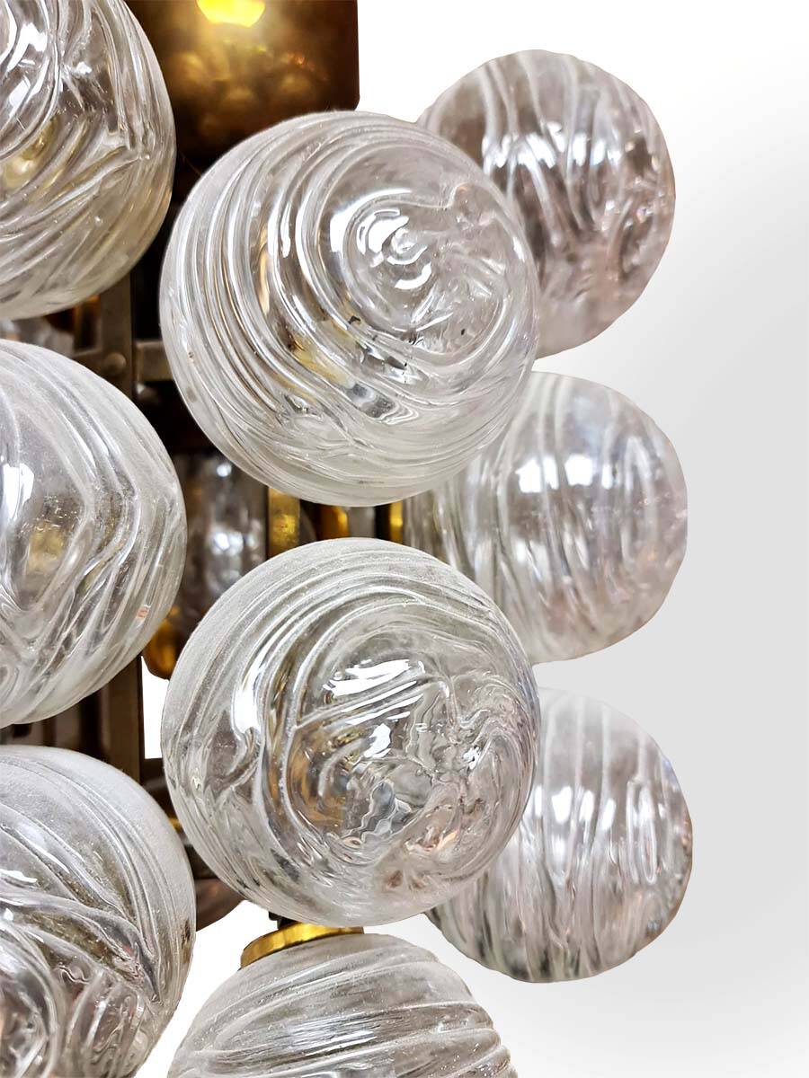 Vintage German sputnik pendant lamp glass snowballs 1970