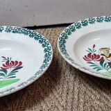 2 plates earthenware of St Amand, early twentieth