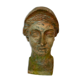 patinated hollow plaster sculpture "Bust of a goddess" XX century