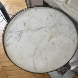 Bouillotte table with marble top in Louis XVI style.