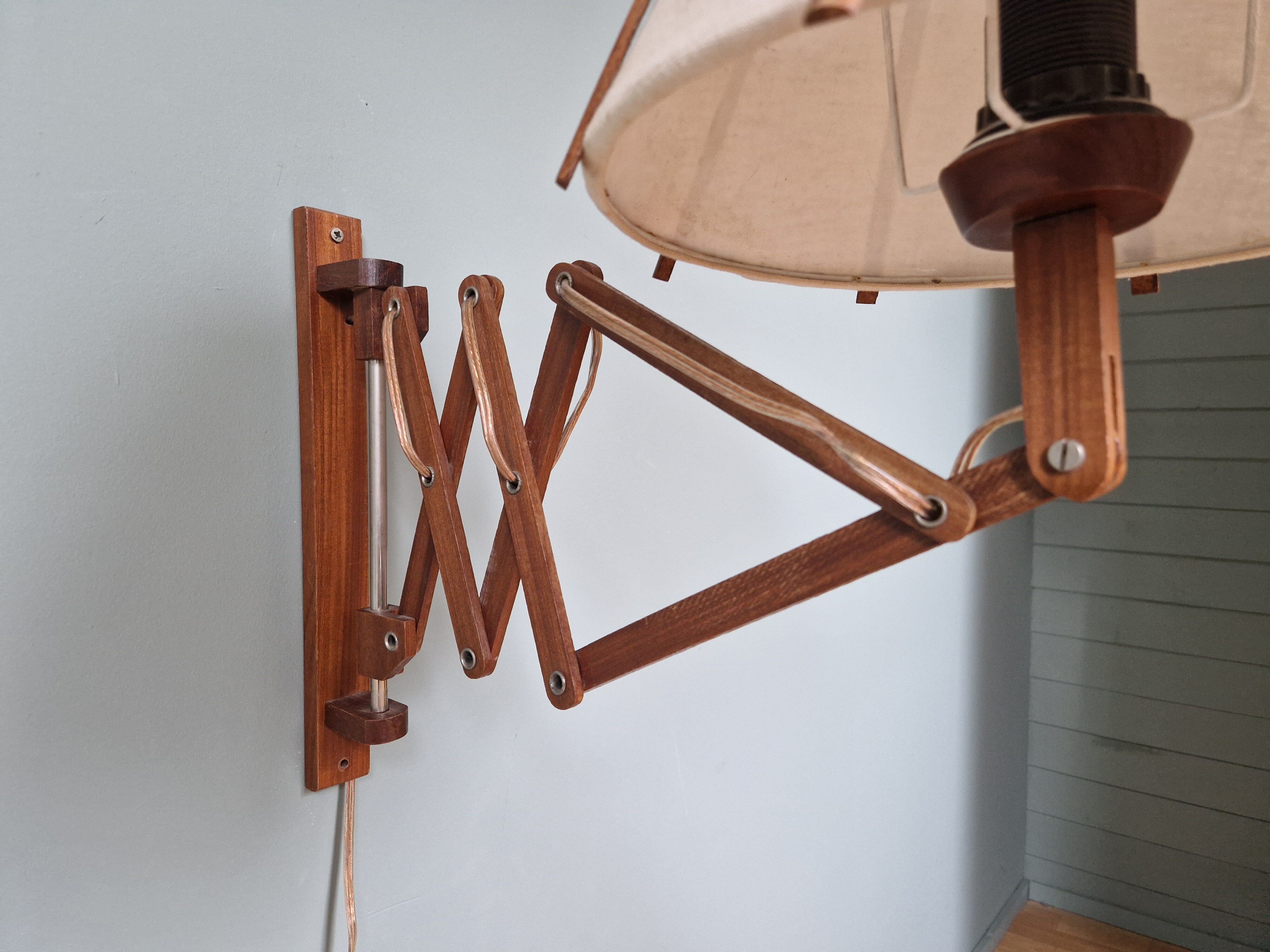 Scandinavian scissors wall lamp, 60s