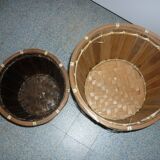 Set of 2 bamboo pot covers