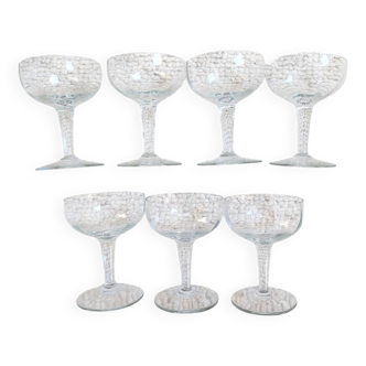 Faceted champagne glasses