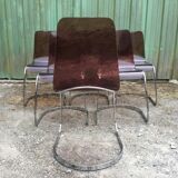 Chairs in plexiglas with chrome metal base