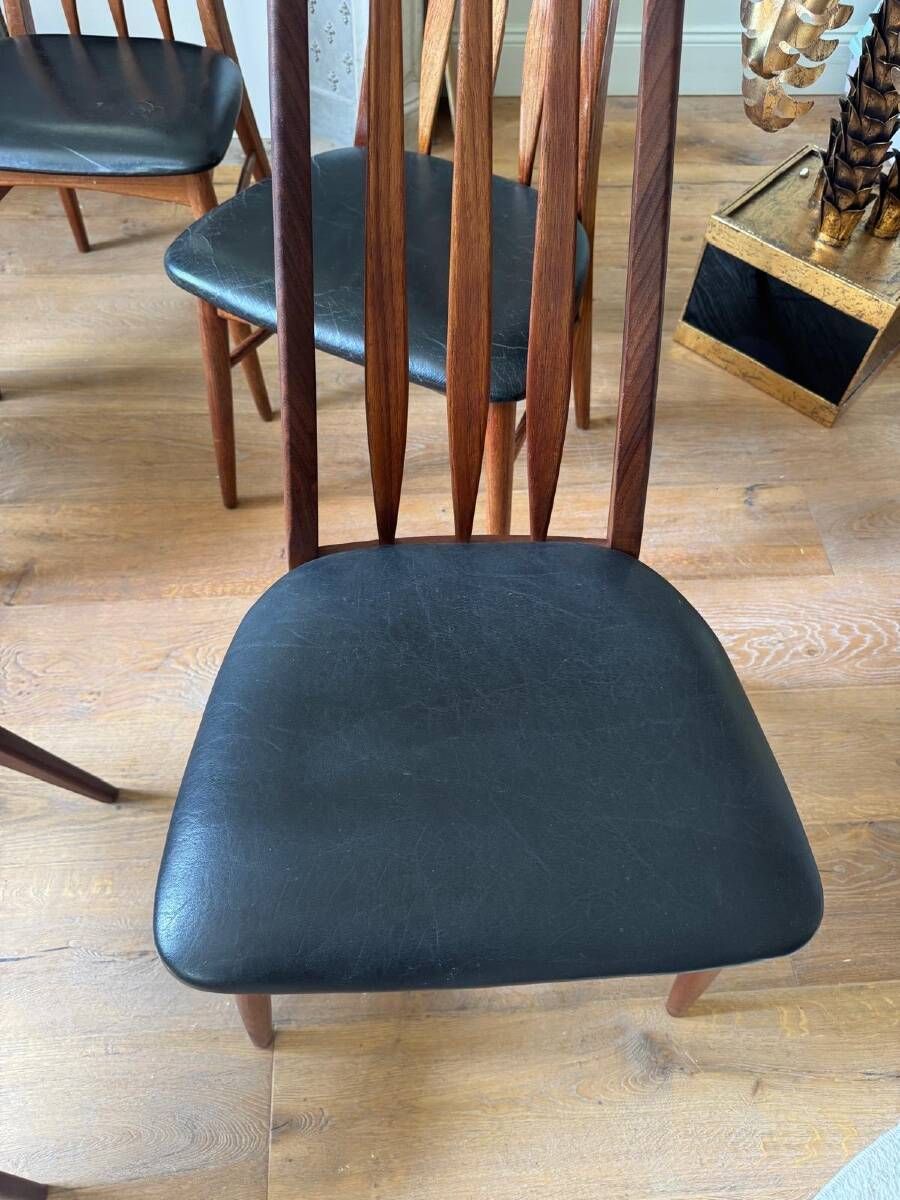 Suite de 6 chaises de salle à manger de Niels Koefoed « Eva » danois en palissandre