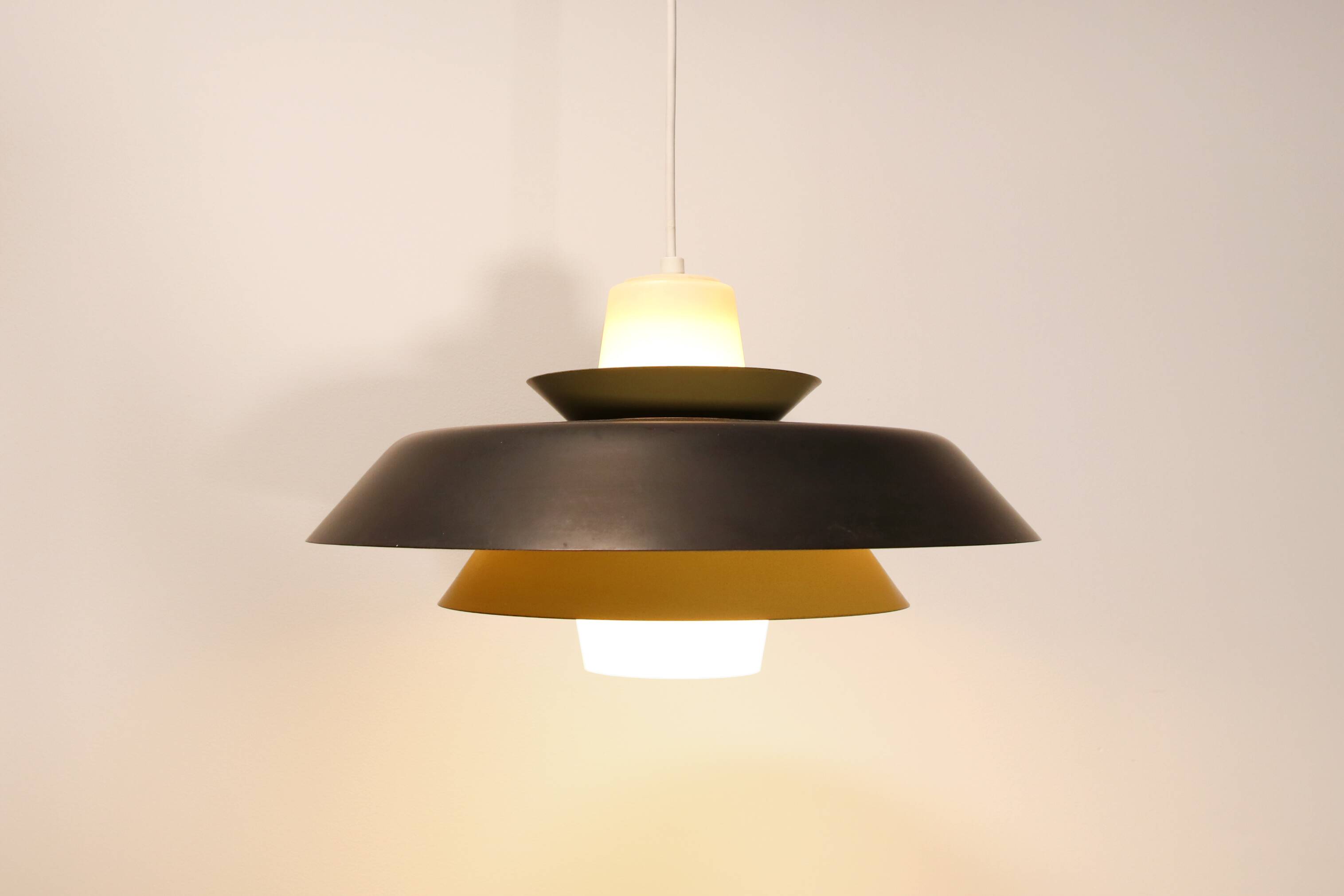Vintage glass pendant lamp by Voss Belysning