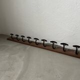 Old  school wall coat rack with 20 hooks, completely restored