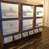 Ceramic and pine spice shelf