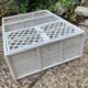 Vintage white rattan wall shelf