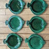 Lot de 6 assiettes à poisson en céramique