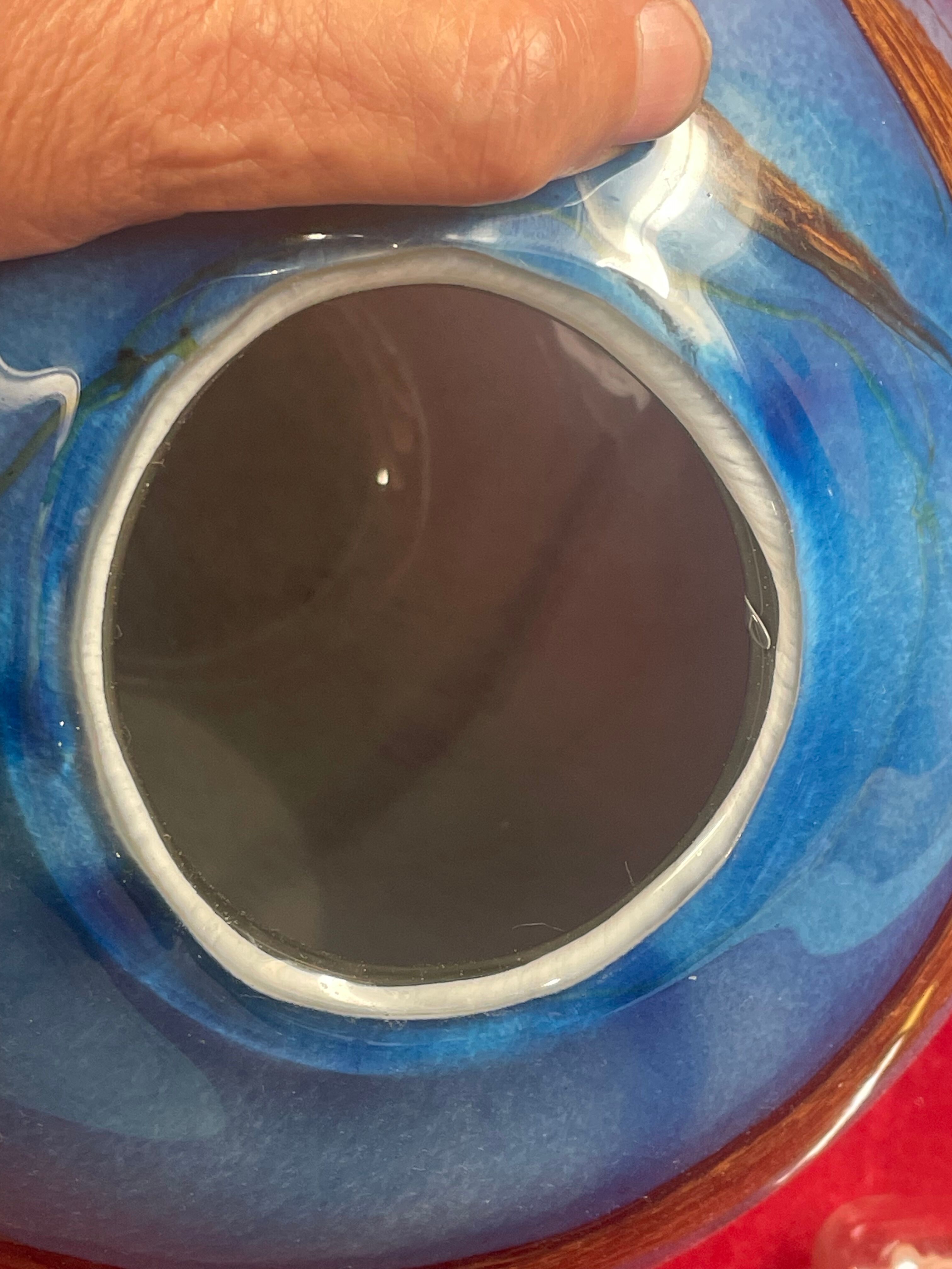 Ball sphere blue art glassware marble style murano de gino vase