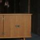 Oak and brass buffet by Henning Kjærnulf, Mid-century modern Danish, 1960s.