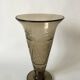 engraved smoked glass vase from the 60s