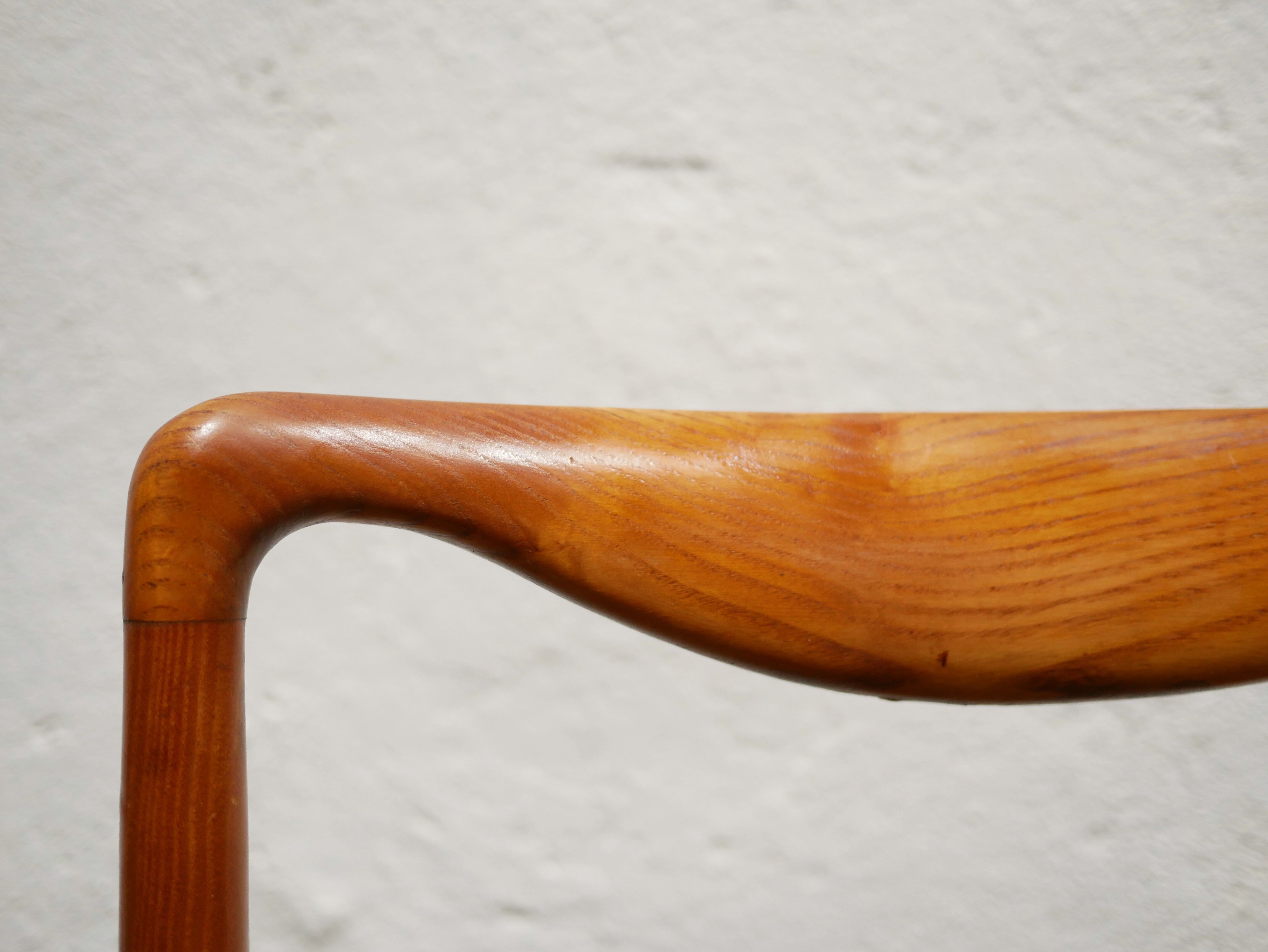 Series of 4 vintage Scandinavian chairs in teak and skaï