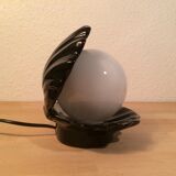 Black ceramic shell lamp and opaline pearl