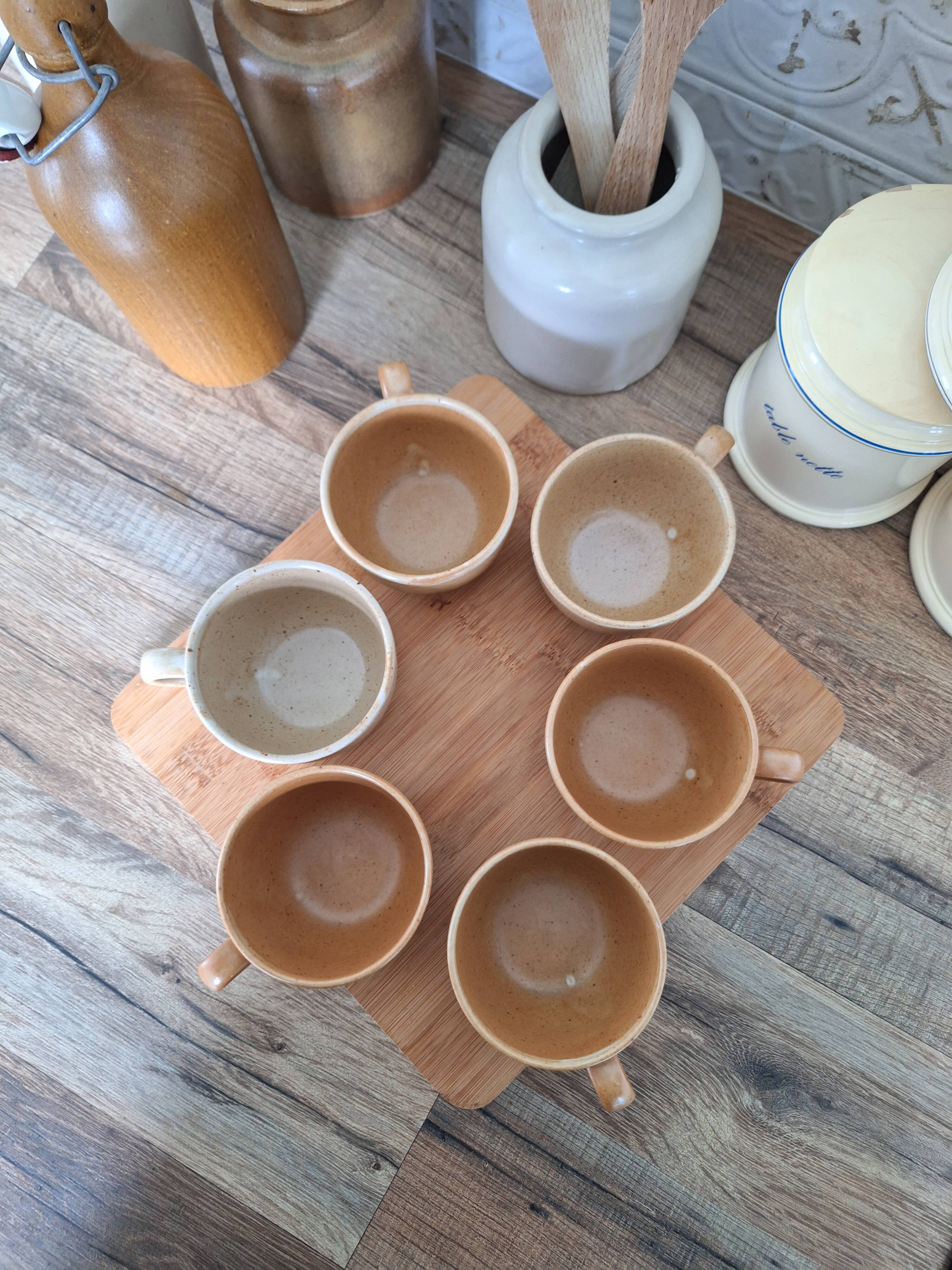 Vintage village stoneware mugs