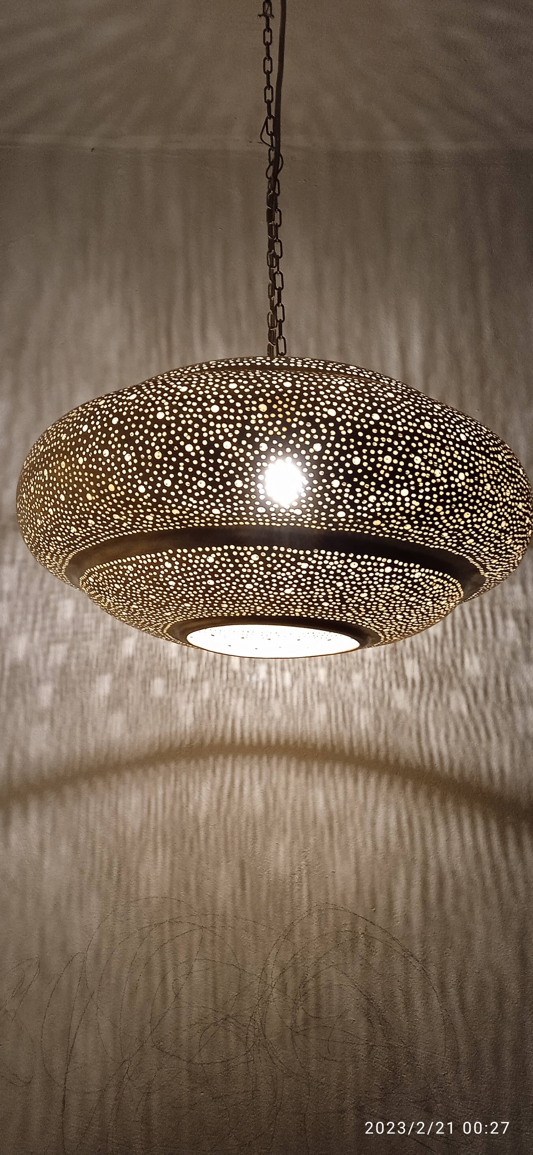 Moroccan brass pendant light