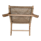 Pair of armchairs low solid wood and braided rope