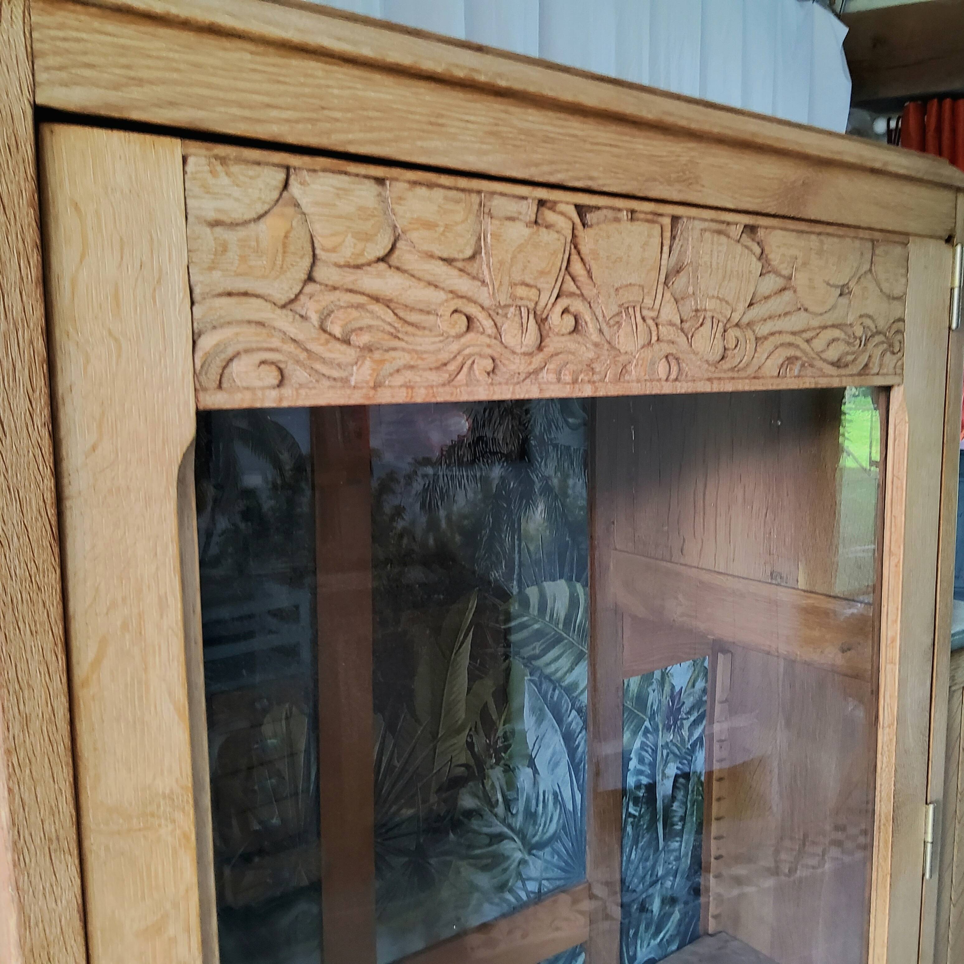 Carved oak cabinet
