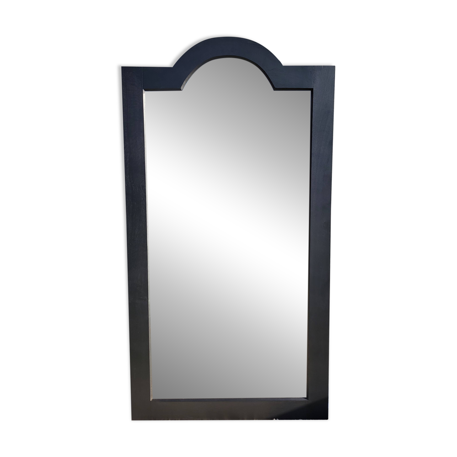 Ancien Miroir noir chapeau de gendarme