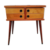 Travailleuse en bois vintage style scandinave pieds compas