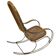 Vintage brass curved wooden rocking chair