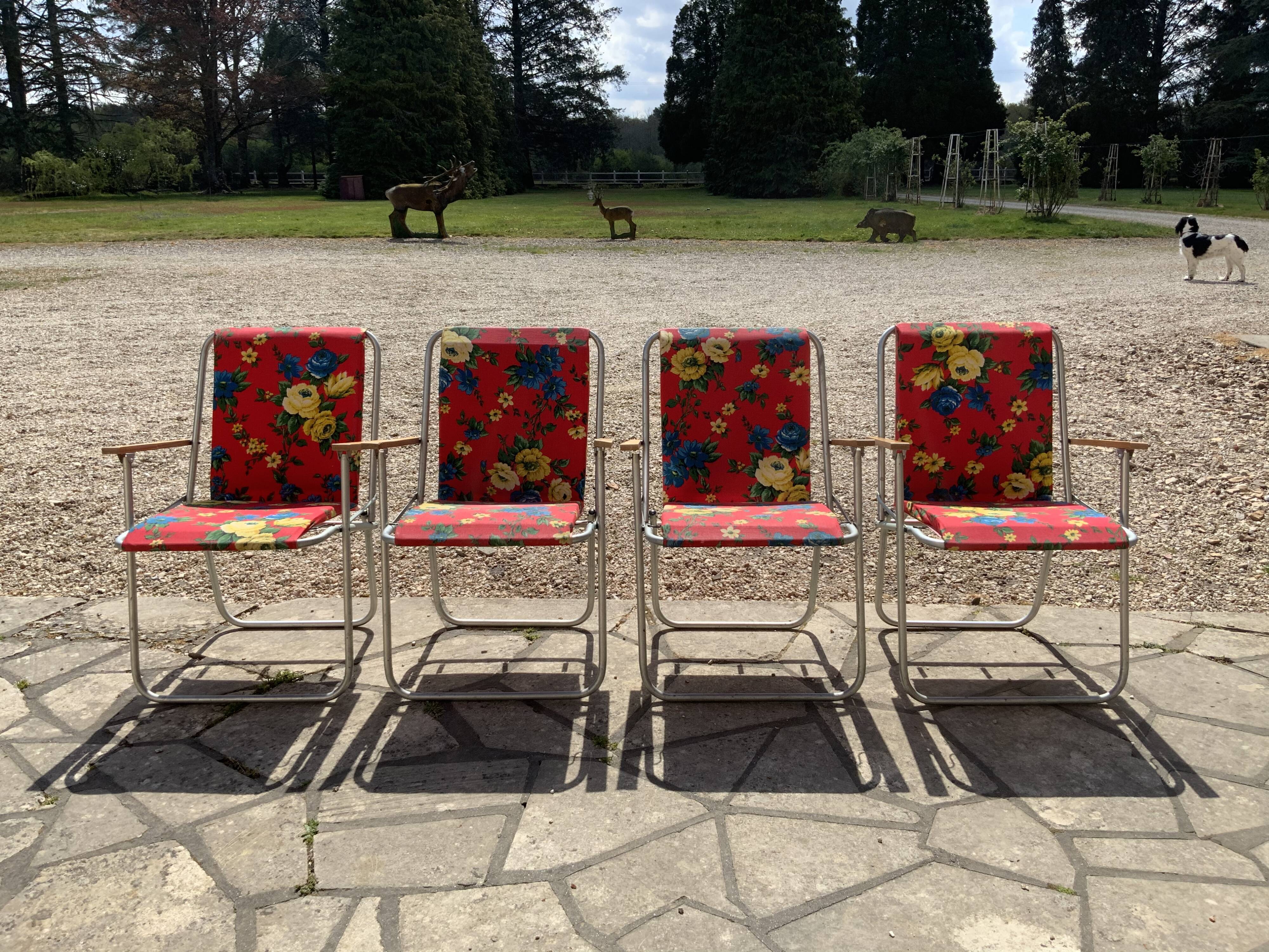 Fauteuils de jardin pliants vintage