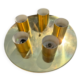 Minimalist 60s brass wall light with 5 sockets Beisl Leuchte, Germany