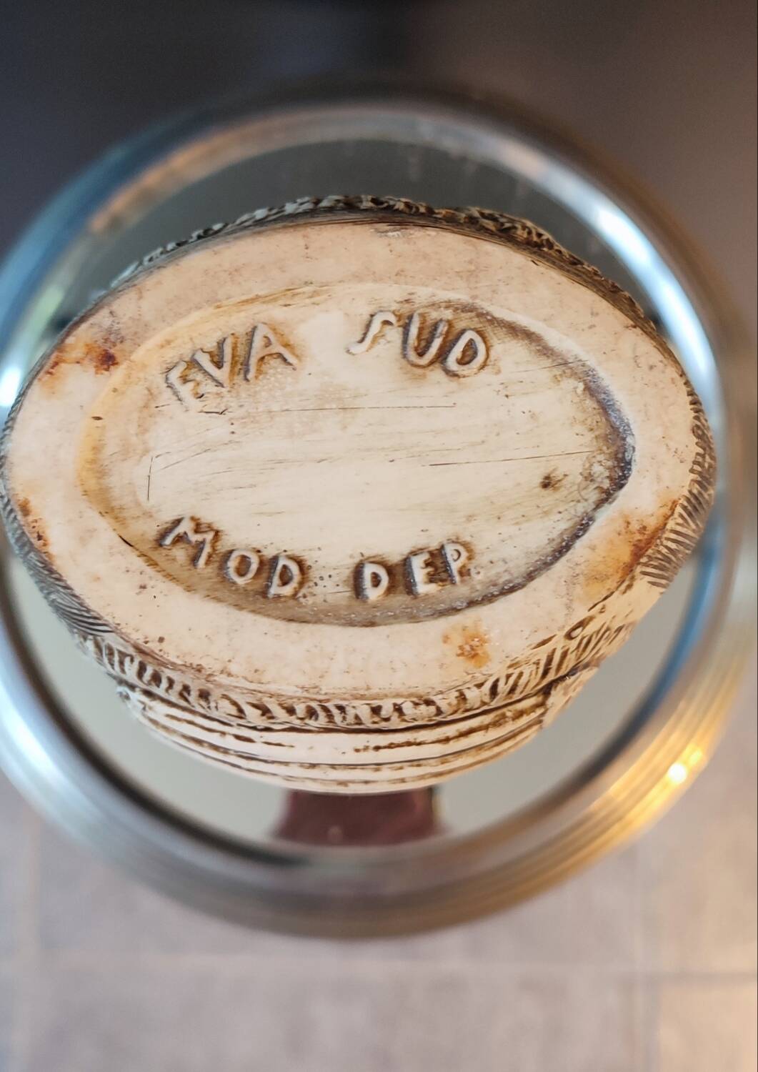 Vase signed EVA-SUD Mod. Dep vintage Italian ceramic