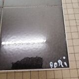 Art deco chrome metal and ceramic coffee table