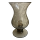 Biot style bubbled glass candle holder signed 60s-70s