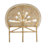 Rattan headboard decoration peacock tail