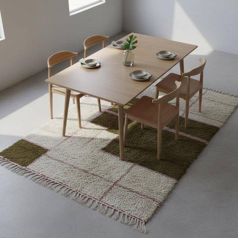 Berber wool rug size 2/3 m