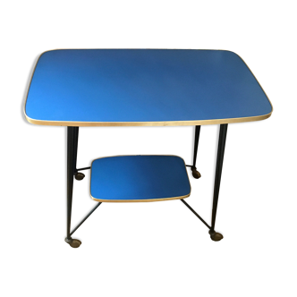 Serving table blue formica