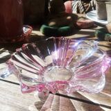 Small pink and transparent crystal cup with two earpieces