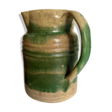 Pitcher in glazed earth of farm Dieulefit folk art early 20th