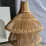 Rattan pendant lamp or light in the shape of an Asian lantern