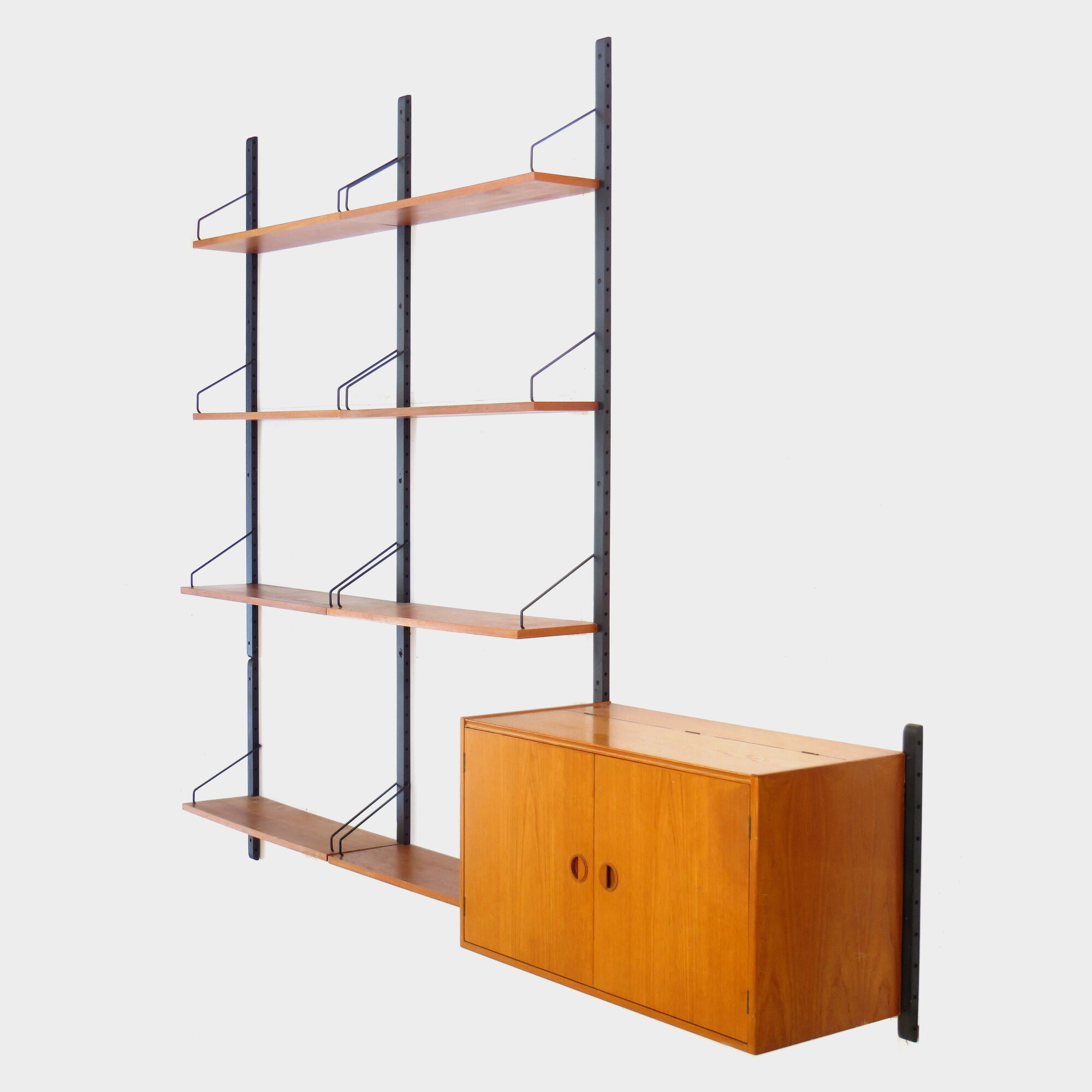 Vintage mid century royal system wall unit in teak by poul cadovius, danish design - denmark 1960s