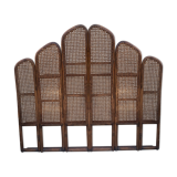 Rattan headboard and bedside table and caning